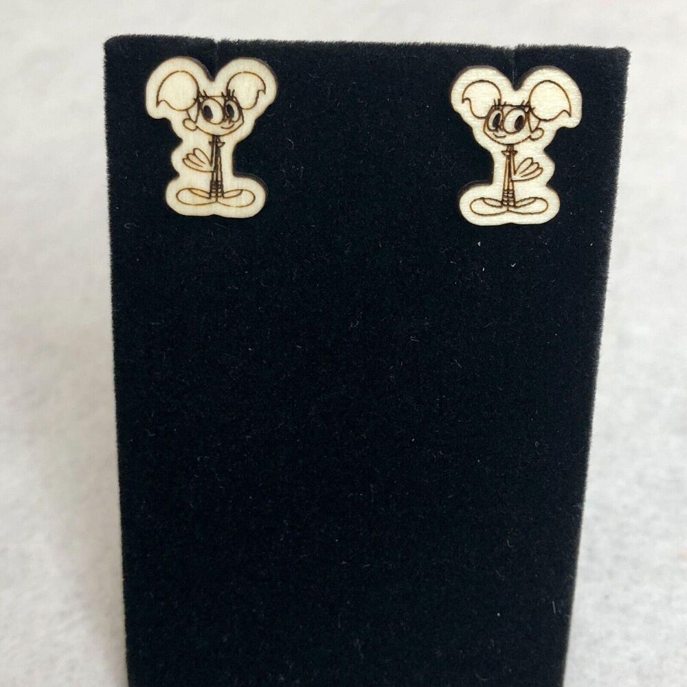 Dexter's Lab Dee Dee Wood Stud Earrings